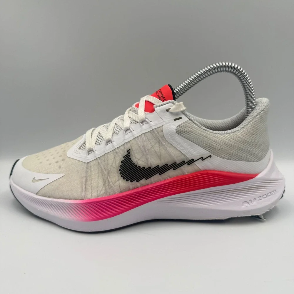 Nike Zoom Winflo 8 Womens Size 5.5 Running Shoes CW3421-100 White Pink Neon